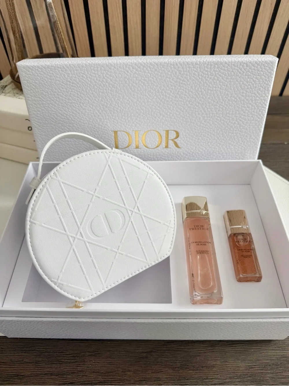 Dior Prestige Foundation Trio with White Embossed Pouch